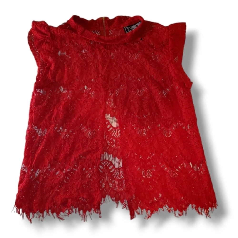Elegant Red Lace Blouse for Women